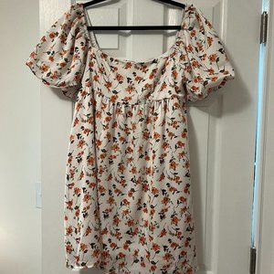 Floral Square Neck Mini Dress